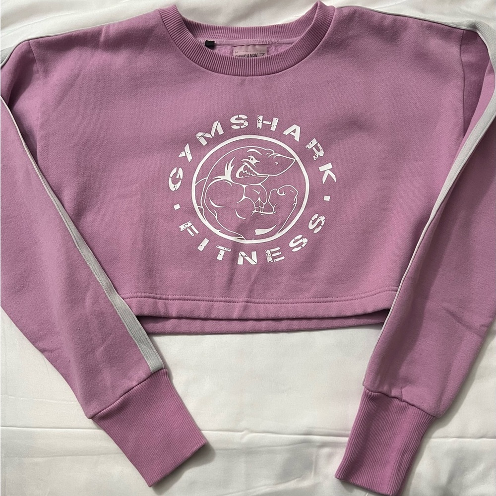 Gymshark Legacy Fitness Cropped Sweater Long Sleeve Stripe Rare Disc XSmall - Picture 2 of 10